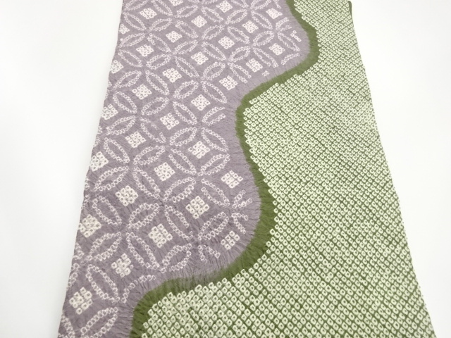  絞り曲線に七宝模様名古屋帯